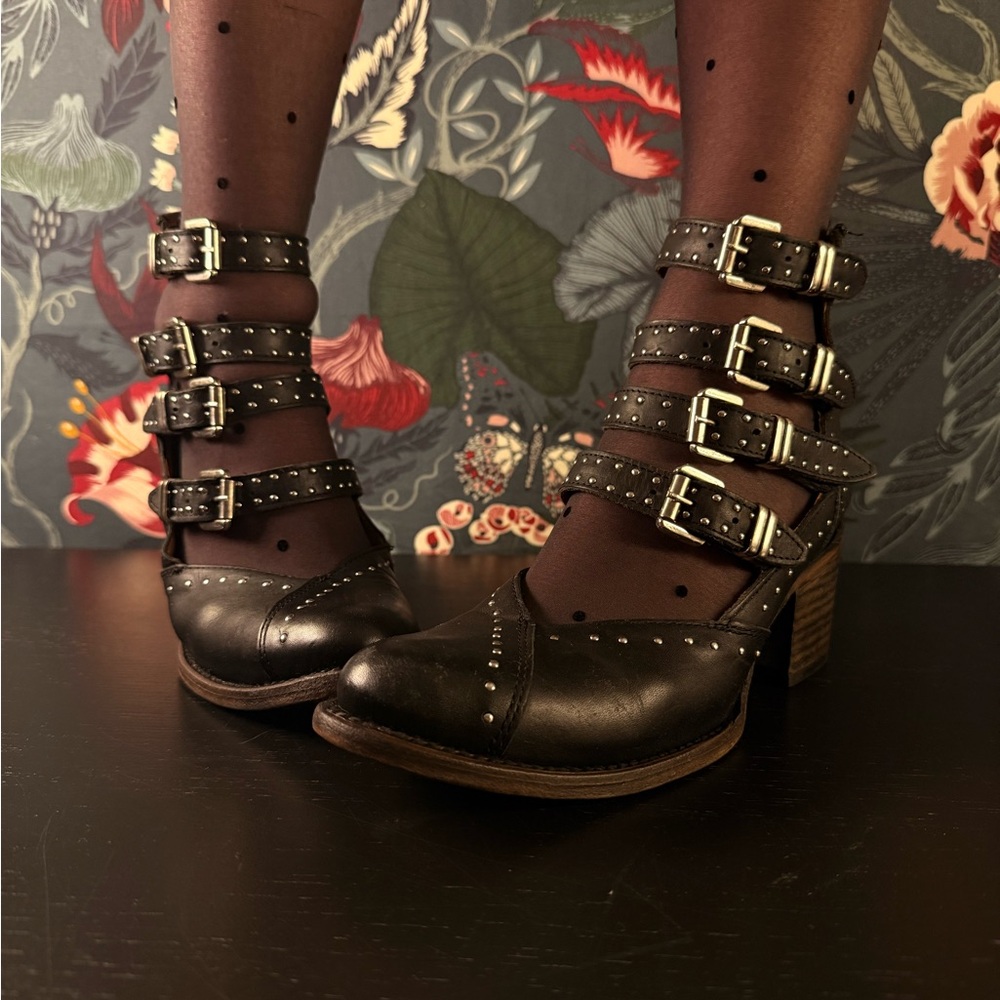 Freebird by Steven Black Multi-Buckle boot Heels